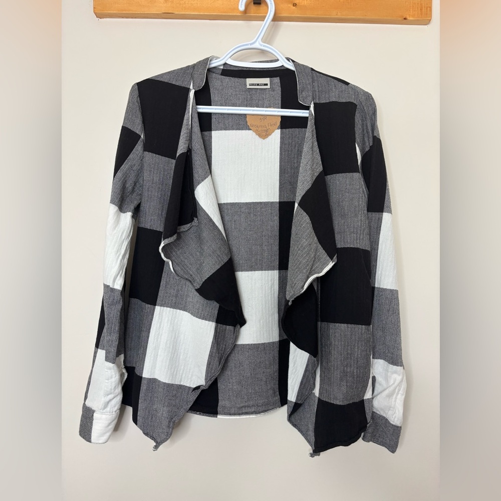 #334 Noisy May Cotton Flannel Waterfall Cardigan